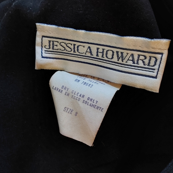 Jessica Howard Black Back Zipper Short Sleeve Round Neck Career - Picture 13 of 13